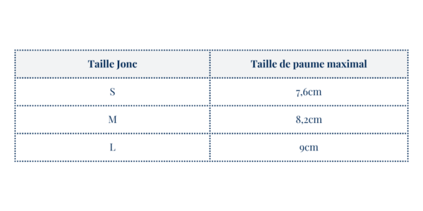 Tableau taille jonc grande taille
